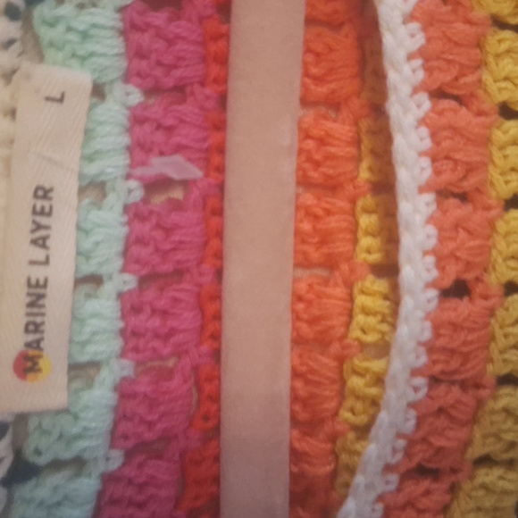 MARINE LAYER Colorful Striped Crochet Sleeveless Top - Picture 3 of 5